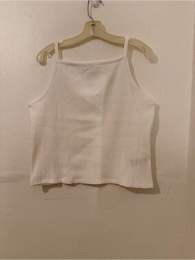 Old Navy Ribbed Square-Neck Tank Bundle of 2-White and Pink NWT